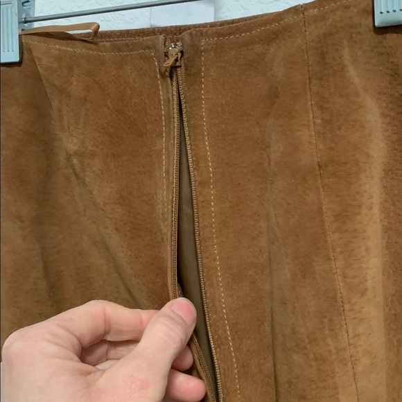 Leather by Wilsons Tan Genuine Leather Pencil Skirt Size 2 - Picture 4 of 8